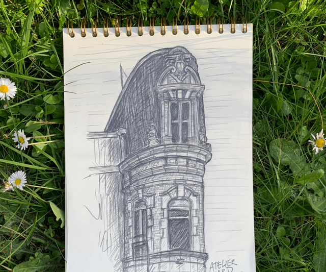 Bâtiment - Dessin original (pièce unique)