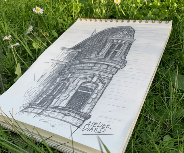 Bâtiment - Dessin original (pièce unique)