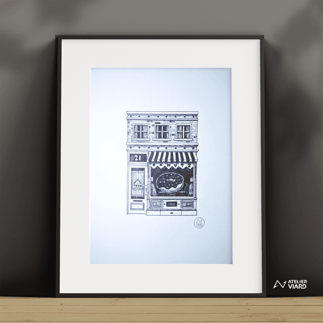 Boutique donuts - Dessin original (pièce unique)