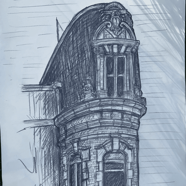 Bâtiment - Dessin original (pièce unique)